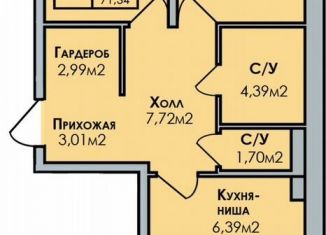 Продаю трехкомнатную квартиру, 71.3 м2, Сарапул