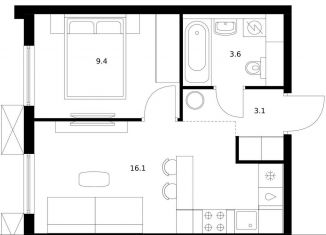 Продается 1-ком. квартира, 32.2 м2, Мытищи