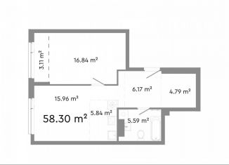 Продам 2-ком. квартиру, 58.3 м2, Челябинская область