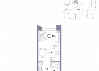 Продаю квартиру студию, 21.4 м2, Москва, метро Марьино