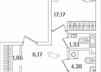 Продаю двухкомнатную квартиру, 62.1 м2, Санкт-Петербург, Октябрьская набережная, 116, муниципальный округ Народный