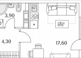 Продам квартиру студию, 27.6 м2, Санкт-Петербург, Планерная улица, 99, муниципальный округ Юнтолово