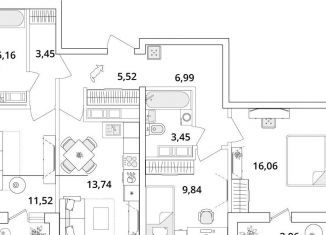 Продажа трехкомнатной квартиры, 80.1 м2, Санкт-Петербург, муниципальный округ Новоизмайловское, Кубинская улица, 82к3с1