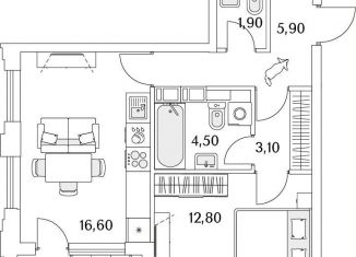 Продажа 1-комнатной квартиры, 46.7 м2, Санкт-Петербург, Планерная улица, 99, Приморский район