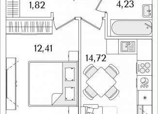 Продается 1-ком. квартира, 38.3 м2, Санкт-Петербург, Октябрьская набережная, 116, муниципальный округ Народный