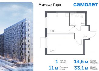 Продажа 1-комнатной квартиры, 33.1 м2, Московская область, жилой комплекс Мытищи Парк, к5