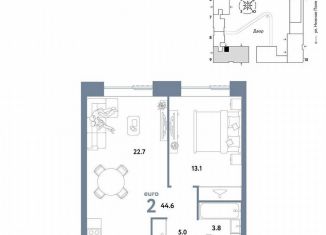 Продажа 1-ком. квартиры, 44.6 м2, Москва, район Марьино