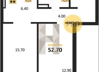 1-комнатная квартира на продажу, 52.7 м2, Новосибирская область