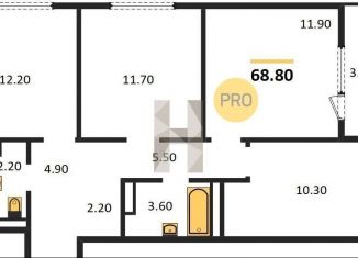 Продается 3-ком. квартира, 68.8 м2, Новосибирск, метро Сибирская