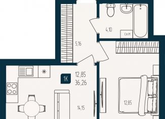 Продается 1-ком. квартира, 36.3 м2, Тюмень