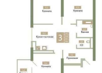 Продажа 3-ком. квартиры, 65.1 м2, Крым