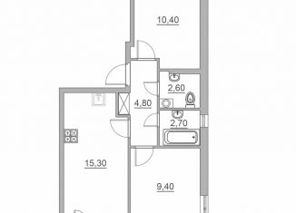 Продается 2-комнатная квартира, 46.2 м2, Всеволожск, Взлётная улица, 14