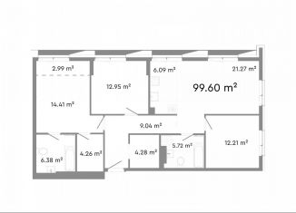 Продается четырехкомнатная квартира, 99.6 м2, Челябинская область