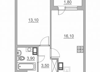 Продам 1-ком. квартиру, 37.5 м2, Всеволожск, Взлётная улица, 14