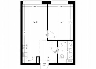 Продажа 1-комнатной квартиры, 36 м2, Москва, жилой комплекс Полар, 1.5, район Северное Медведково