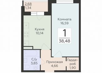 Продажа 1-комнатной квартиры, 38.5 м2, Воронеж, улица 45-й Стрелковой Дивизии, 259/27, Коминтерновский район