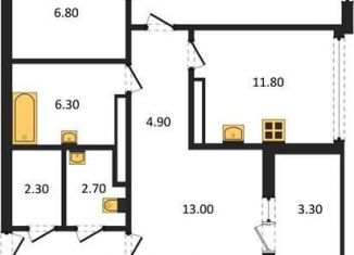 Продается 2-ком. квартира, 93.1 м2, Воронеж, Краснознамённая улица, 57/4