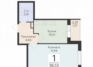 Продам 1-комнатную квартиру, 38.5 м2, Воронеж, Коминтерновский район, улица 45-й Стрелковой Дивизии, 259/27