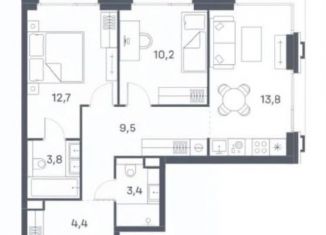 Продаю 2-комнатную квартиру, 57.8 м2, Москва, метро Печатники, улица Гурьянова, 2к3