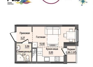 Продается 1-комнатная квартира, 23.7 м2, Удмуртия, жилой комплекс Рио, 2