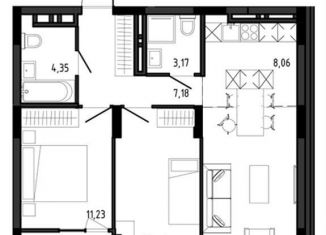 Продается трехкомнатная квартира, 64.3 м2, Новосибирская область, улица Ясный Берег, 12