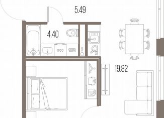 Продам 1-ком. квартиру, 42.1 м2, Санкт-Петербург, Василеостровский район