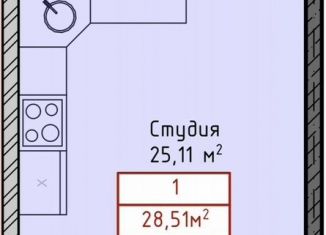 Продам квартиру студию, 28.5 м2, Махачкала, улица Даганова, 139