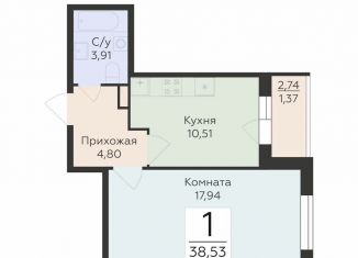 Продается однокомнатная квартира, 38.5 м2, Воронеж, улица 45-й Стрелковой Дивизии, 259/27