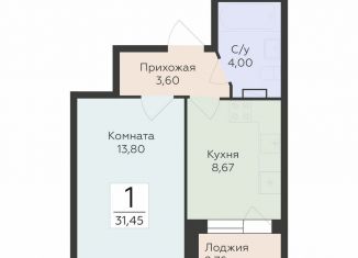 Продаю однокомнатную квартиру, 31.5 м2, Воронеж, улица 45-й Стрелковой Дивизии, 259/27, Коминтерновский район