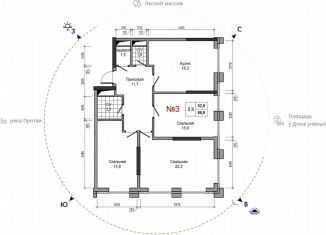 Продаю 3-ком. квартиру, 88.9 м2, Обнинск