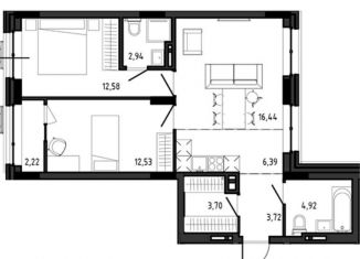 Продам трехкомнатную квартиру, 65.4 м2, Новосибирская область, улица Ясный Берег, 12