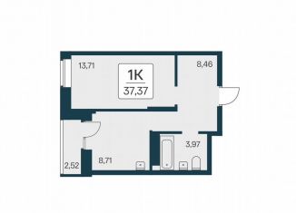 Однокомнатная квартира на продажу, 37.4 м2, Новосибирск, Калининский район