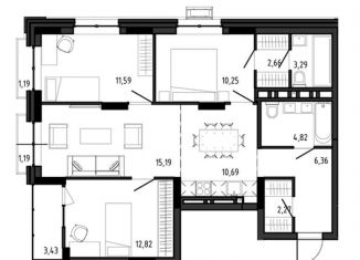 Продам 4-ком. квартиру, 85.8 м2, Новосибирская область, улица Ясный Берег, 12