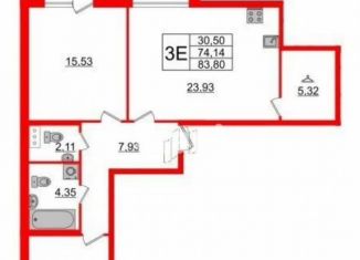 Продаю двухкомнатную квартиру, 83.8 м2, Санкт-Петербург, метро Купчино