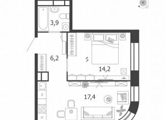 Продаю 1-комнатную квартиру, 41.7 м2, Москва, улица Петра Кончаловского, 5, Даниловский район