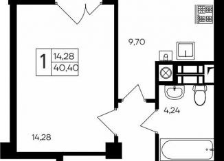 Продажа 1-ком. квартиры, 40.4 м2, Крым