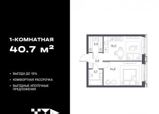 Продается 1-комнатная квартира, 40.7 м2, Москва, ЮВАО