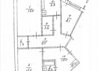 Продается 3-ком. квартира, 83 м2, Уфа, улица Энтузиастов, 1, Октябрьский район