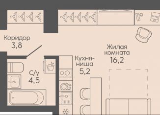 Квартира на продажу студия, 29.7 м2, Волгоградская область, Трёхгорная улица, 27