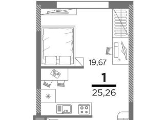 Продам квартиру студию, 25.3 м2, Рязань, Московский район