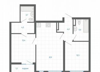 Продается двухкомнатная квартира, 65.7 м2, Екатеринбург, метро Чкаловская, 12-й квартал, 6