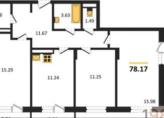 Продам трехкомнатную квартиру, 78.2 м2, Воронеж, Коминтерновский район, улица 45-й Стрелковой Дивизии, 259/27