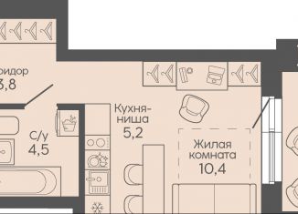 Продается квартира студия, 26.2 м2, Волгоградская область, Трёхгорная улица, 27