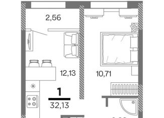 Продается однокомнатная квартира, 32.1 м2, Рязань