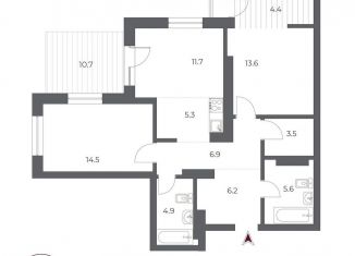 Продается 3-комнатная квартира, 77.6 м2, Новосибирск, метро Гагаринская