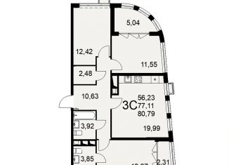 Продам двухкомнатную квартиру, 80.8 м2, Тула, улица Фёдора Смирнова, 2, Привокзальный территориальный округ