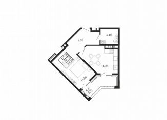 Продается 1-ком. квартира, 44.3 м2, поселок городского типа Приморский