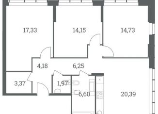 Продаю 3-ком. квартиру, 89 м2, Москва, метро Международная