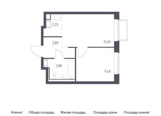 Продаю 2-ком. квартиру, 32.1 м2, посёлок Мирный, жилой комплекс Томилино Парк, к14, ЖК Томилино Парк