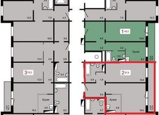 2-ком. квартира на продажу, 57.6 м2, Красноярск, ЖК КБС. Берег